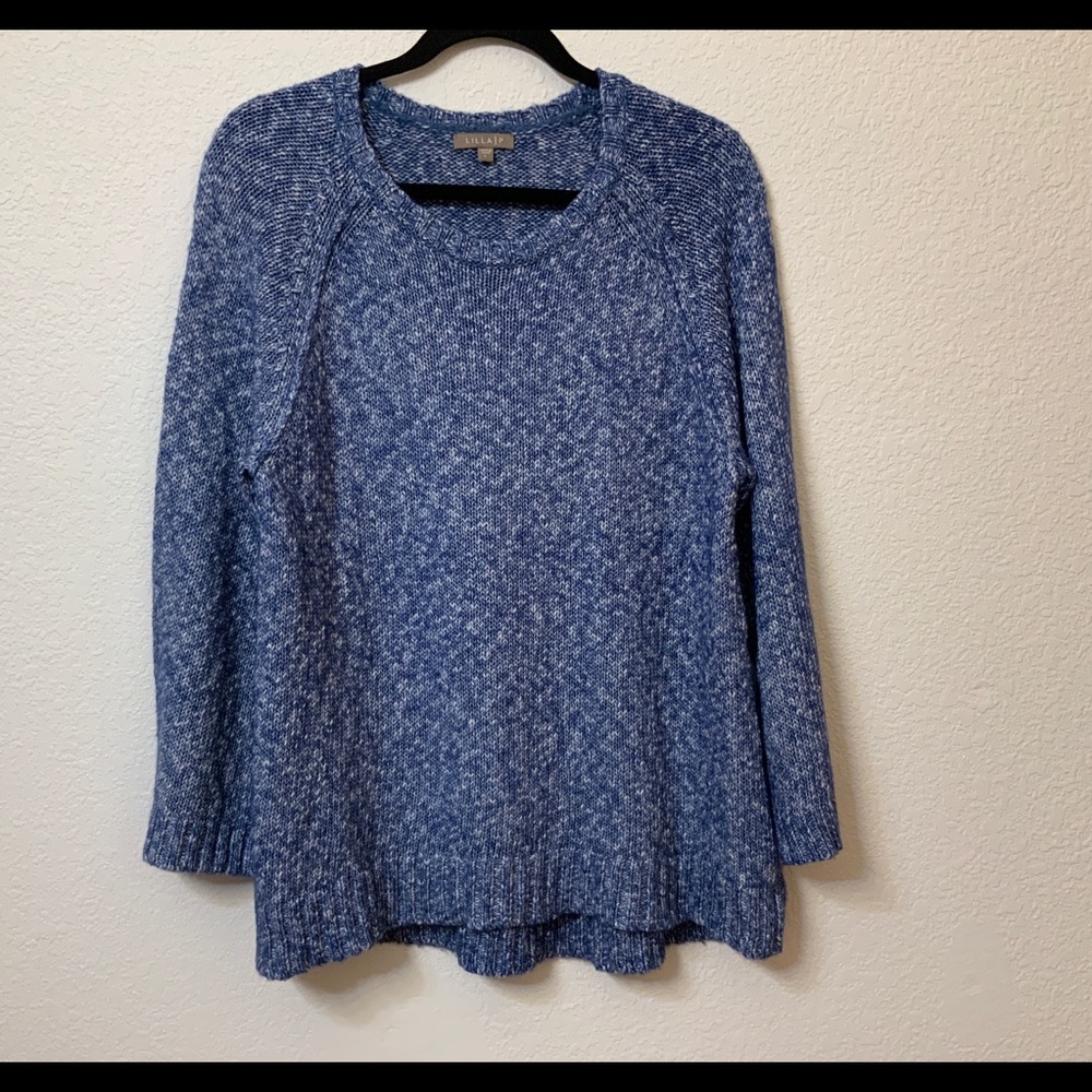 Lilla P women’s sweater blue silver color blend L
